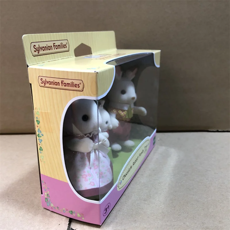 Sylvanian Families Anime Girl Figures Calico critters Furniture Set floral cat family trio