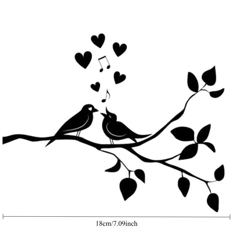 Bird Singing On Branch PVC Vinyl Sticker Black White Waterproof Sunproof Decal For Car Auto Decor Accessories