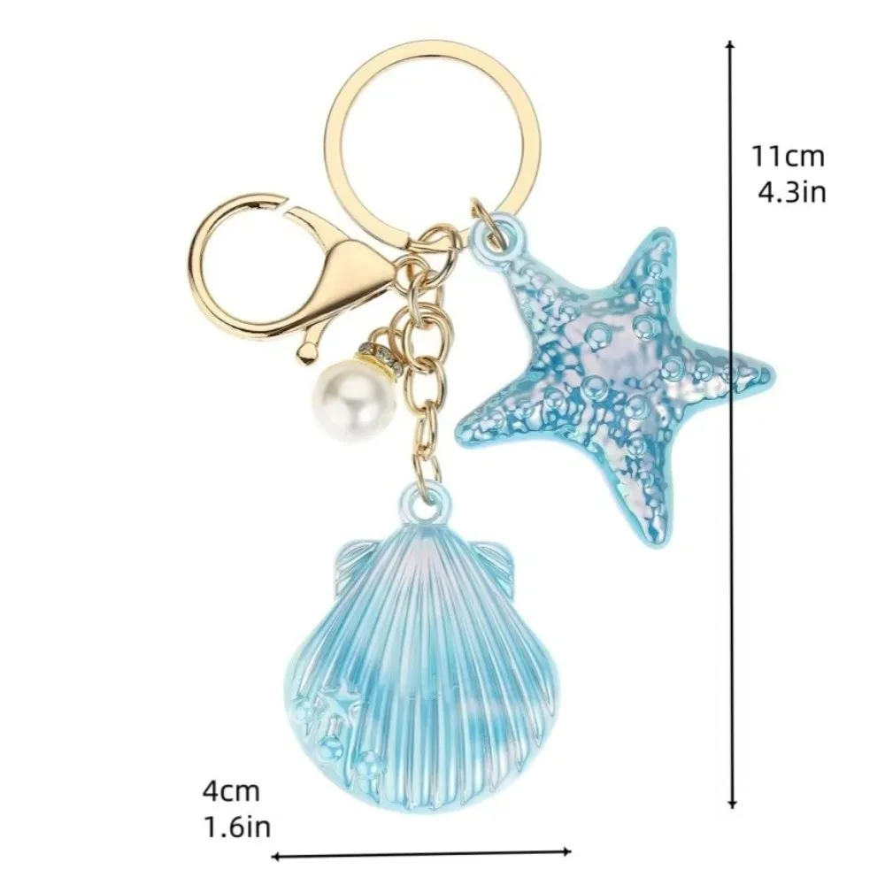Charmantes Buntes Muschel-Schlüsselanhänger Harz Meerestier Muschel-Schlüsselring Muschel Meerjungfrau Muschel-Anhänger DIY Schmuck Geschenke – Detail 1
