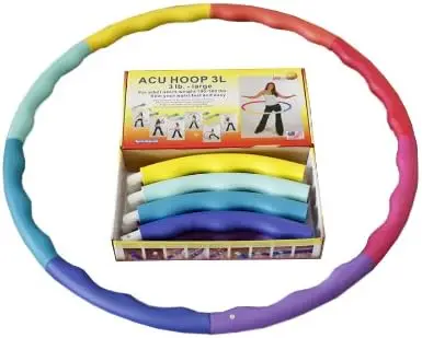 Picture 5: Weighted Hula Hoop, ACU Hoop 3L - 3.3 lb Large, Weight Loss Fitness Workout Sports Hoop with ridges. (Rainbow Colors)