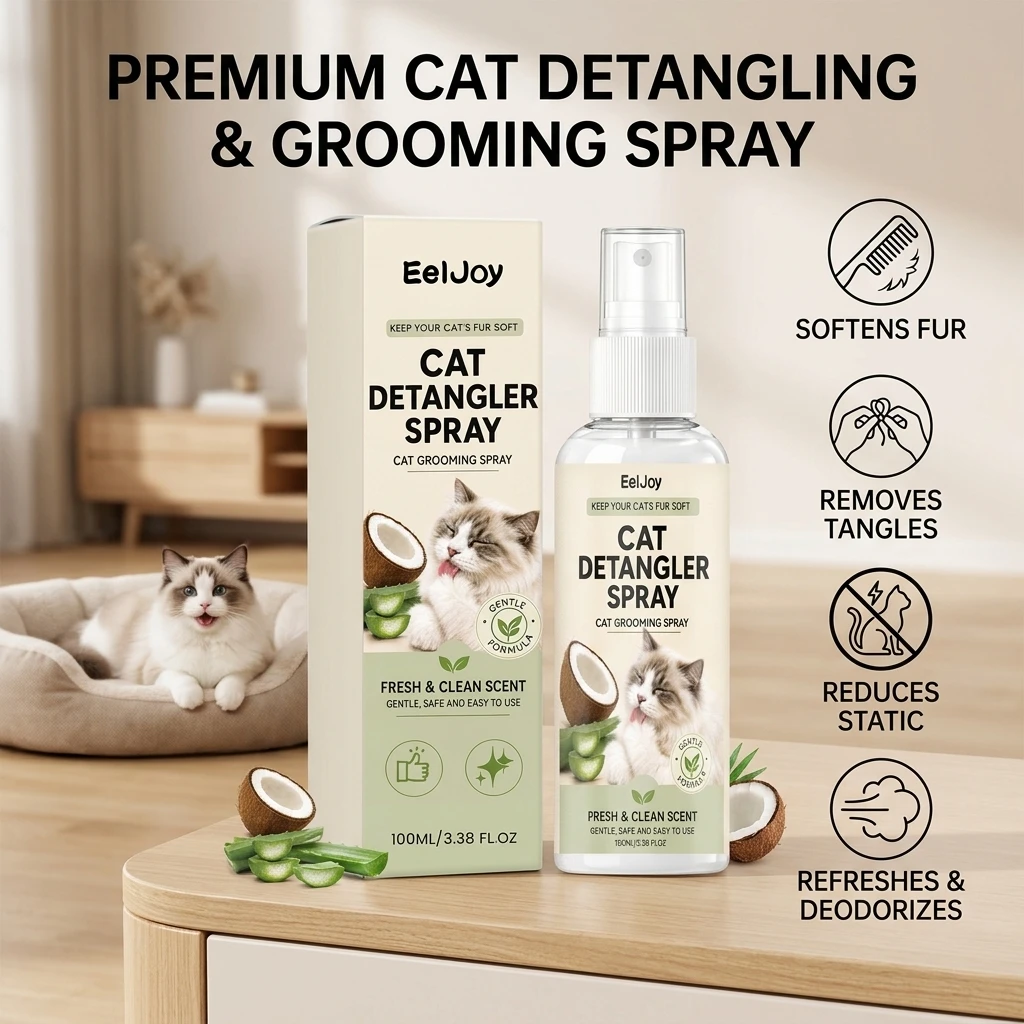 Cat Hair Smoothing Spray Smooth Hair Reduce Hair Tangling Enhance Hair Radiance Fresh Long-Lasting Scent Pet Hair Grooming Spray
