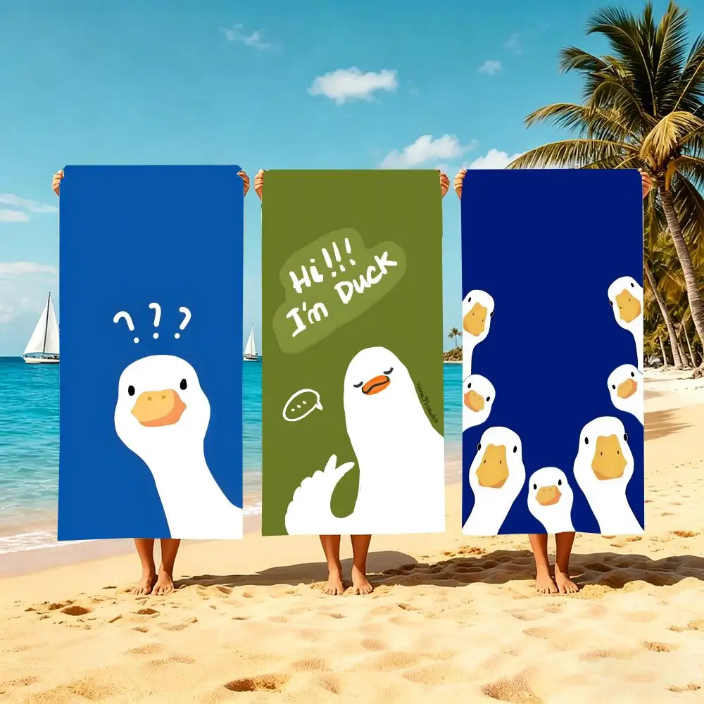 Cartoon Funny Duck Towel Microfiber beach towel, quick-dry, sand-free, ultra-fine fiber, super soft.