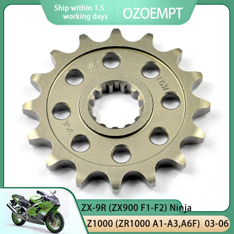 

OZOEMPT 525-16T Motorcycle Front Sprocket Apply to ZX-9R (ZX900 F1-F2) Ninja 02-03 Z1000 (ZR1000 A1-A3,A6F) 03-06