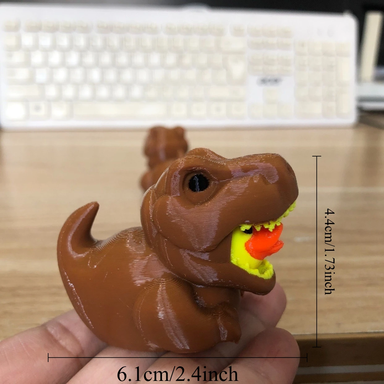 3D Printed Dinosaur Duck Statues, Dinosaur Shaped Duck Statues, Creative Gothic Fun Decorations, Desktop Duck Plastic Ornaments view 6
