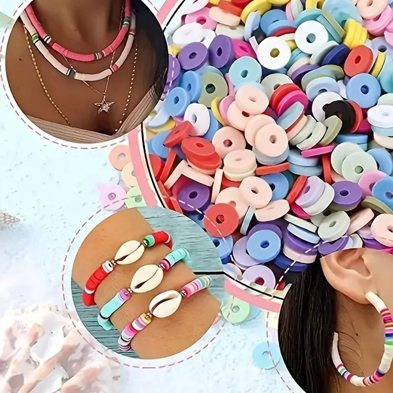 SHU YU 14400/4200/2400pcs Assorted Polymer Clay Beads Kit for DIY Jewelry Making-Handmade Craft for Bracelet, Necklace, Earrings