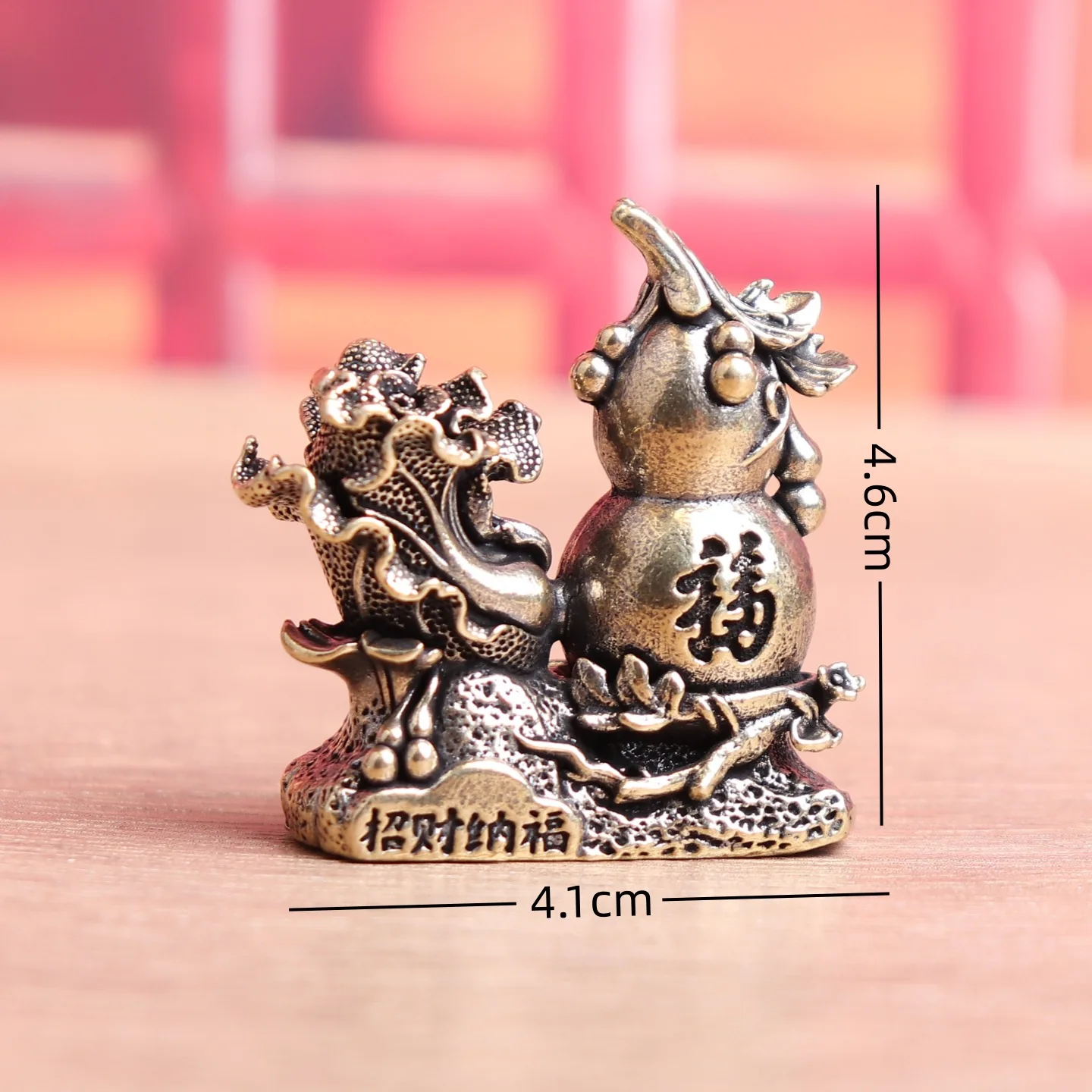 Chinese Feng Shui Figure Home Decor Wealth Luck Gourd Cabbage Home Decoration Desktop Tea Pet Crafts Copper Ornaments