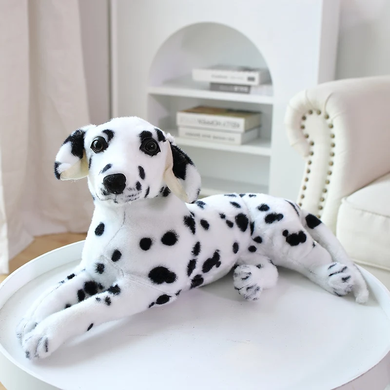 Kawaii ตุ๊กตาโกหกชีวิตจริงตุ๊กตาตุ๊กตาสัตว์จําลอง Spotted Dog Plush ของเล่น Brinquedo ของเล่นสําหรับของขวัญเพื่อน
