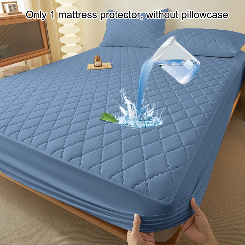 

1 simple modern oblique case Waterproof laminated Fitted Sheet,Denim blue bed cover for bedroom,bedding(excluding pillowcase)