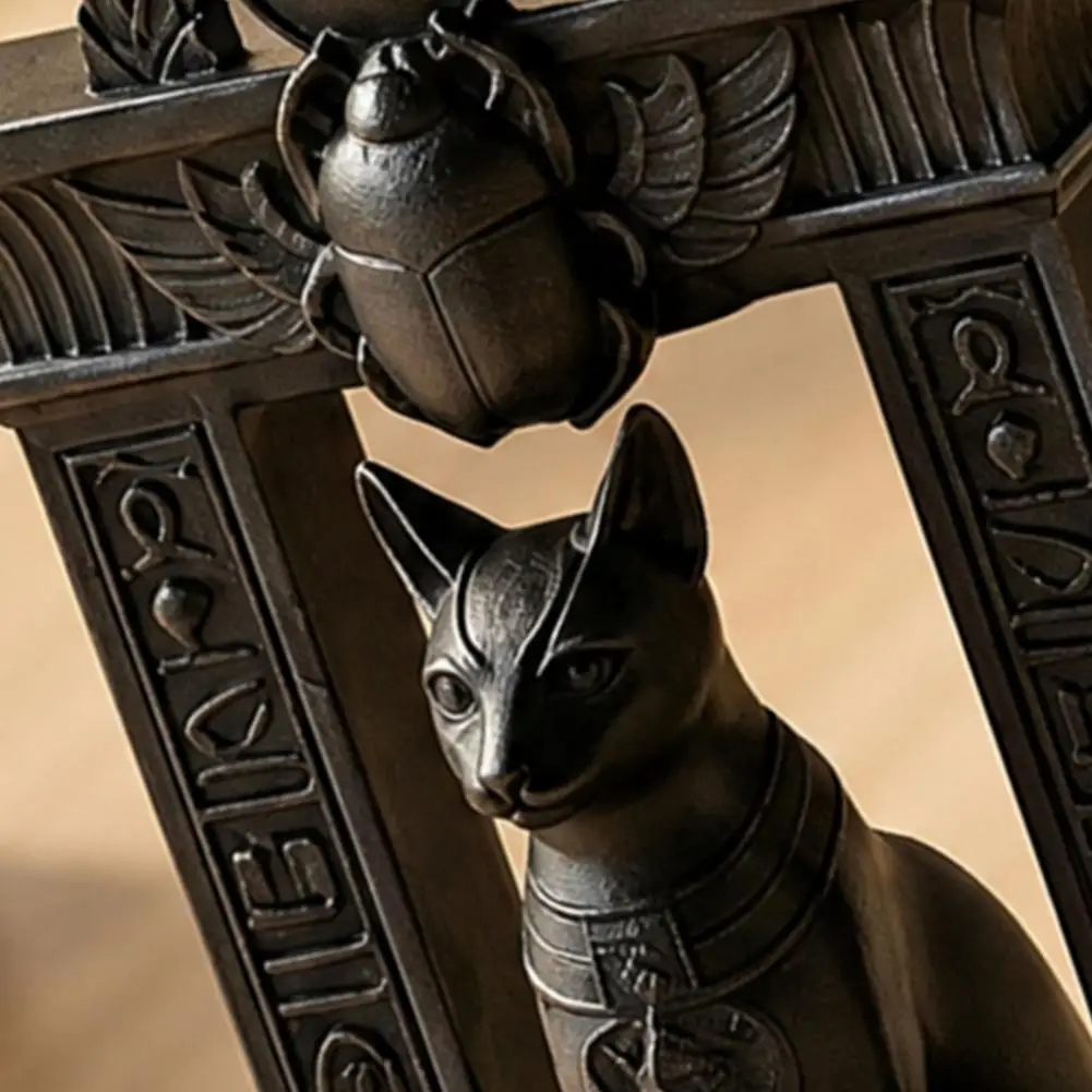 Egyptian Cat Statue Ancient Egypt Inspired Cat Statue 3d Printed Mythology Figurine Protective Home Office Desk Decor Shelf Art