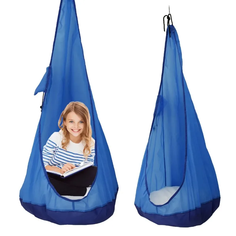 Kids Pod Swing Seat without Cushions Folding Hanging Hammock Hanging Swing Seat Child Hammock for Indoor Outdoor Suspension Seat