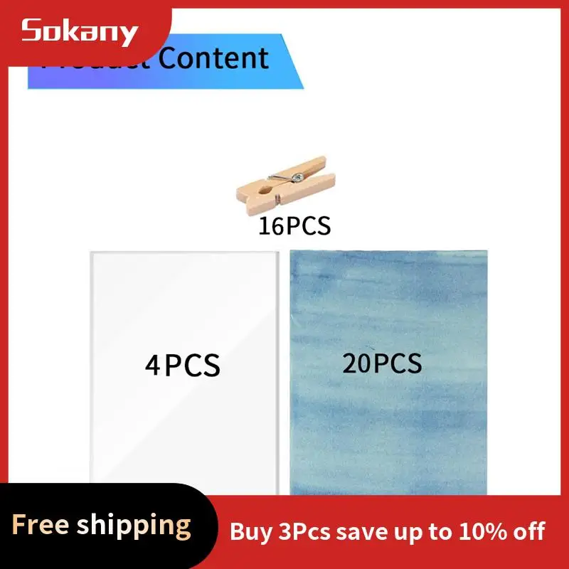 A59E-20 Sheets A5 Solar Drawing Paper Nature Printing Paper For Kids Adults Arts Crafts DIY With Clamp