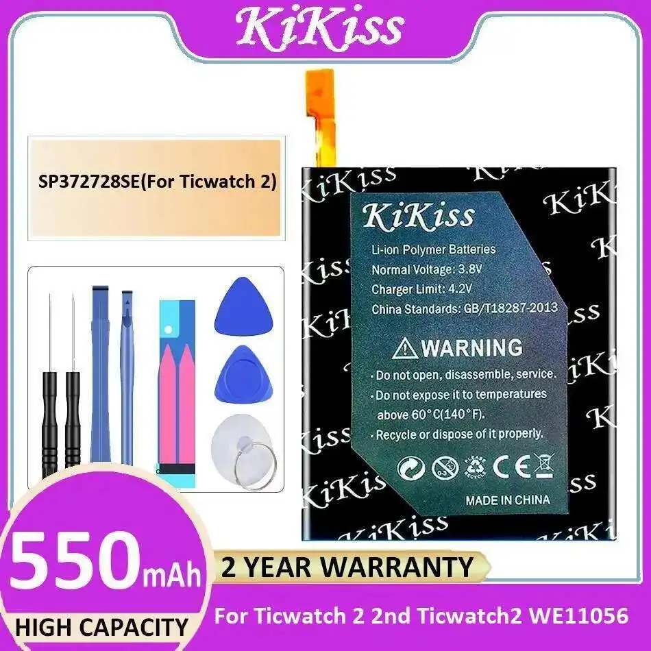 

550 мАч для Ticwatch 2 2Nd Ticwatch2 WE11056 SP372728SE аккумулятор для часов, высокая производительность, совместимость