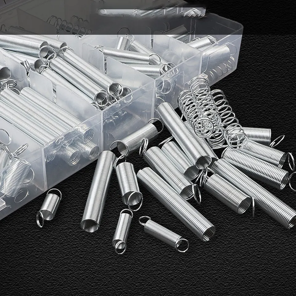 Glarks 200Pcs Zinc Plated Extension and Compression Industry Spring Assortment