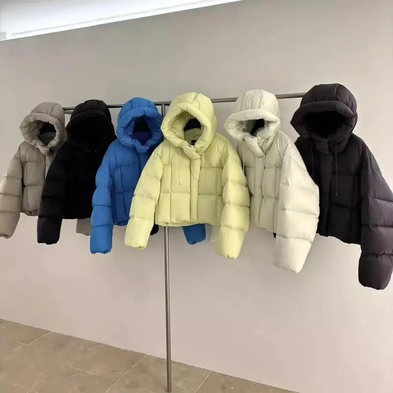 جديد إمرأة أسفل معاطف فضفاضة عادية الشتاء مقنعين الإناث الأبيض بطة أسفل سترة الكورية الراحة الدافئة سترات أبلى الموضة #6