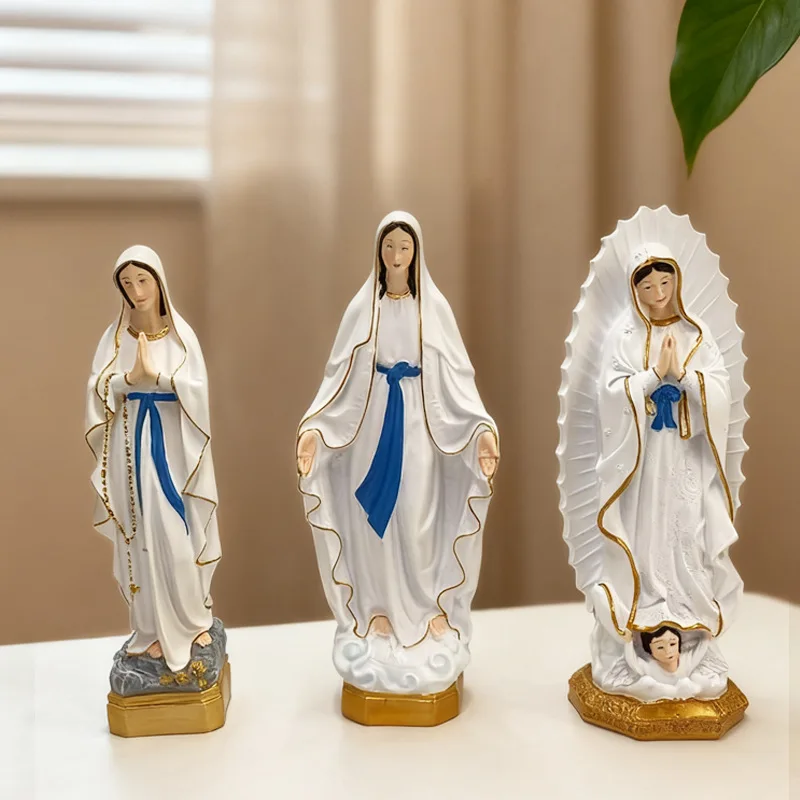 Hand Drawn Statue of The Virgin Mary, Resin Statue, Religious Jesus Statue, Souvenir, Interior Decoration Gift