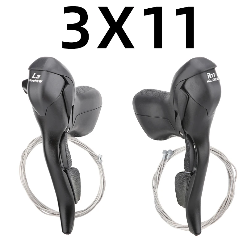 MicroNEW Racefiets Shifter 3x7 3x8 3x9 3x10 Speed remhendels Fiets 2x7 2x8 2x9 2x10 Speed Voorderailleur Voor Shimano