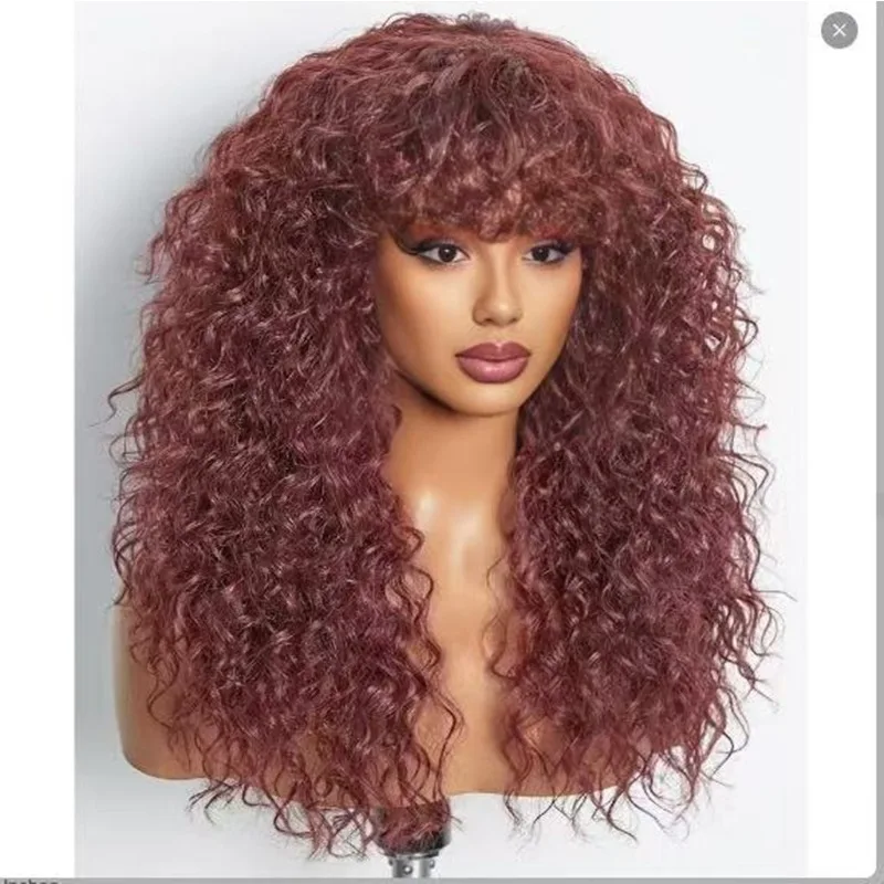 

Cocktail Party Dress Up Headwear Afro Long Hair Evening Party Perform Wear Multicolored Headgear Lady Africa Small Curly Hair