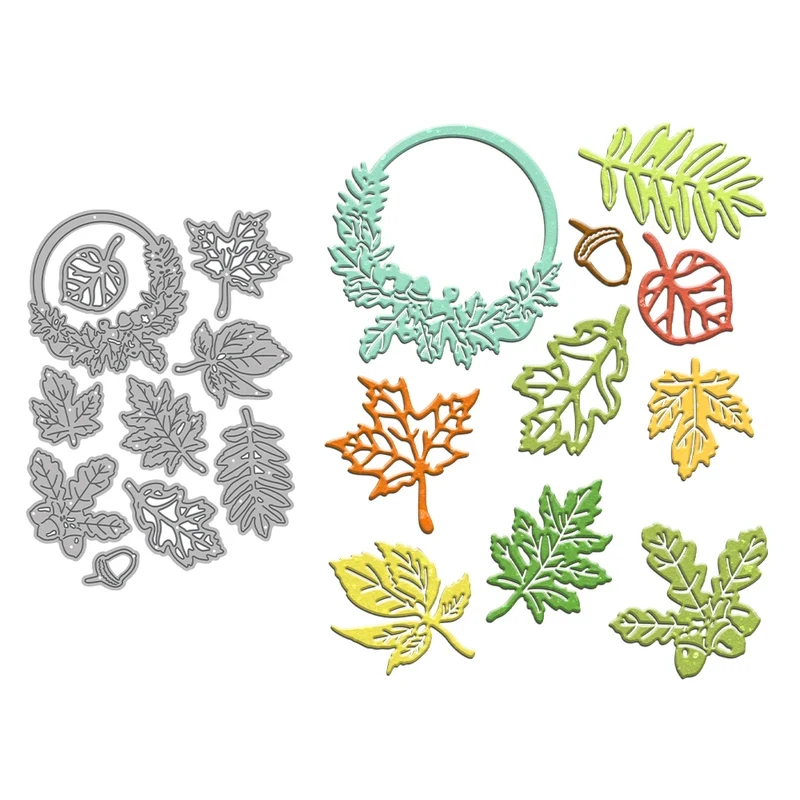 

Summer Autumn Leaves Large Cutting Dies DIY Scrapbooking Supplies Metal Dies Knife Mold For Card Making Albums Decor
