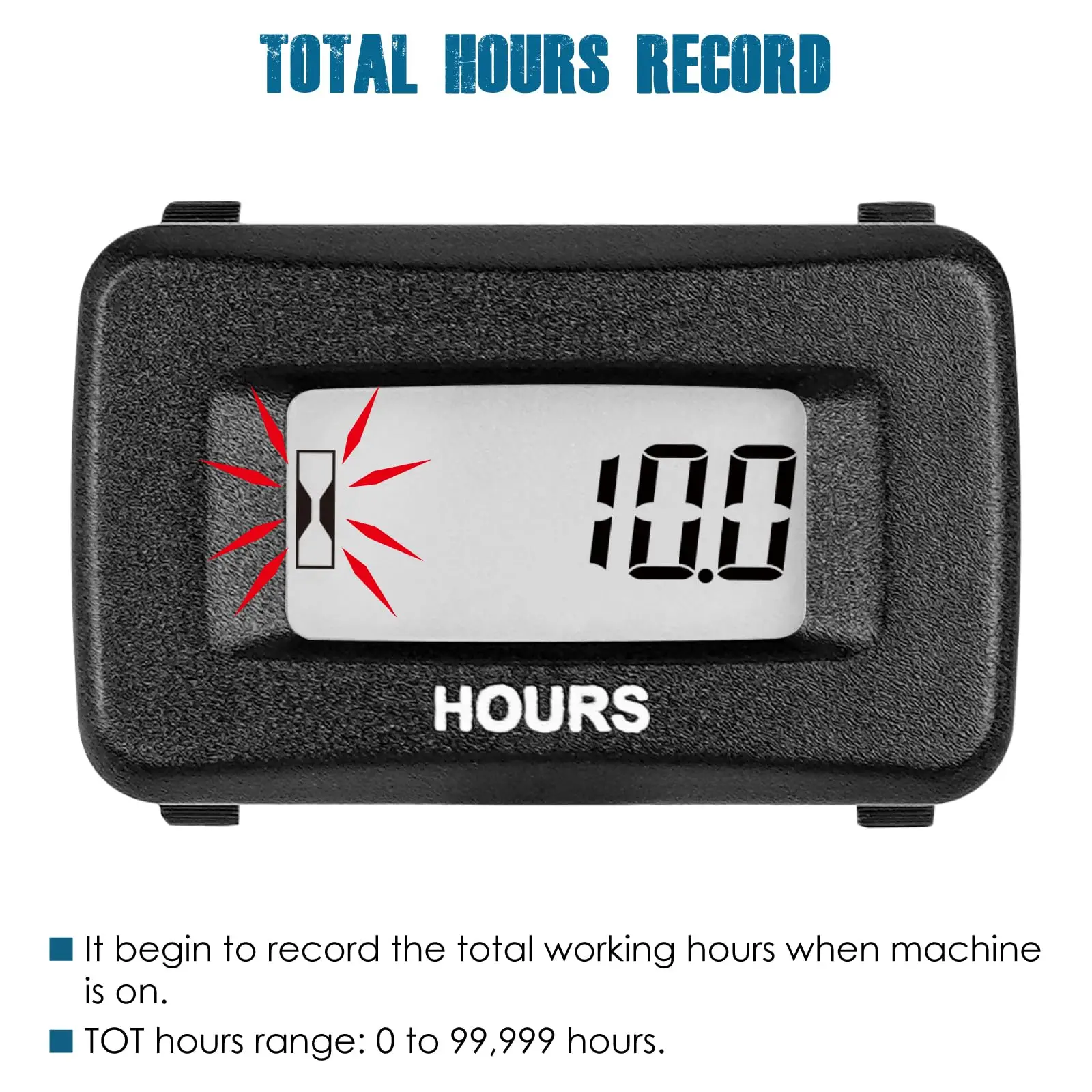 Medidor de hora digital AC/DC 5V-277V Display LCD com alarme de manutenção para gerador, cortador de grama, trator, empilhadeira, ATV, scooter