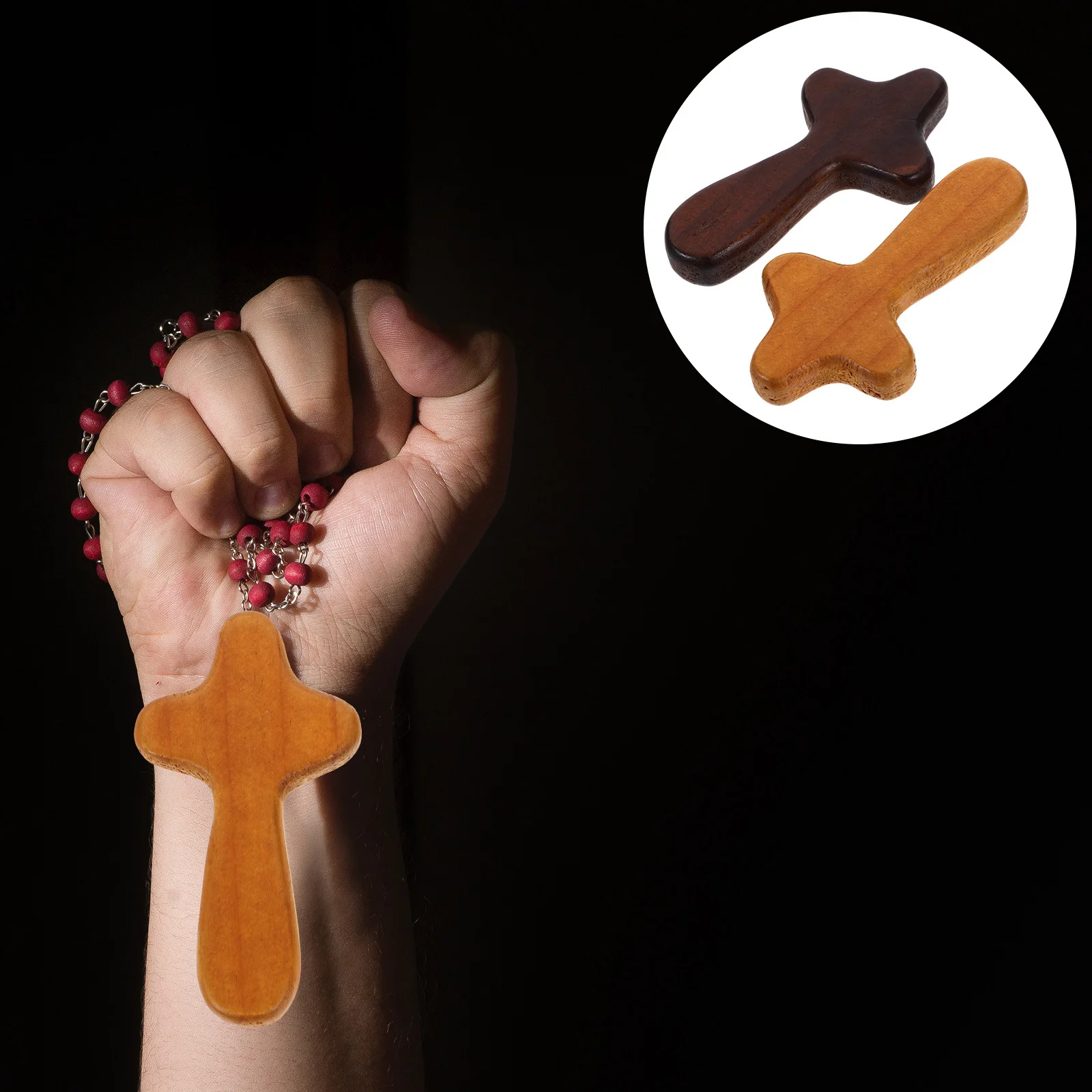 

12Pcs Wooden Cross Ornament Rustic Handcrafted Cross Decor Desktop Religious Home Decoration Prayer Meditation Gift