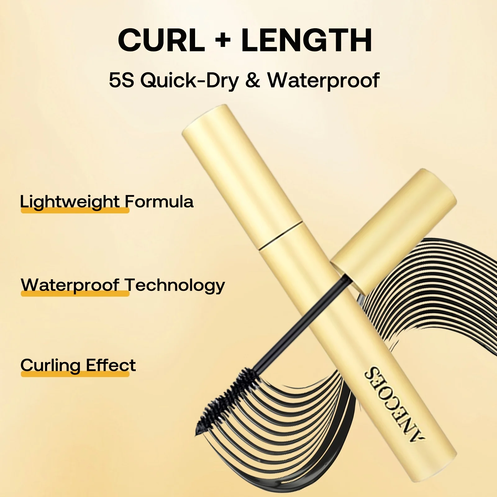 Volumegevende en verlengende tubing-mascara - Zwart waterdicht, vlekvrij, klonvrij voor dikke dramatische wimpers