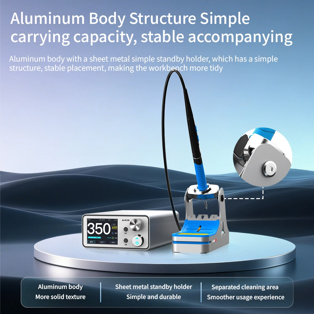 AiXUN T3D Dual Channel Smart Soldering Station 200W 2.4 Inch IPS Color Screen T225/T245/T210 Handles for Phone PCB Repair Tool