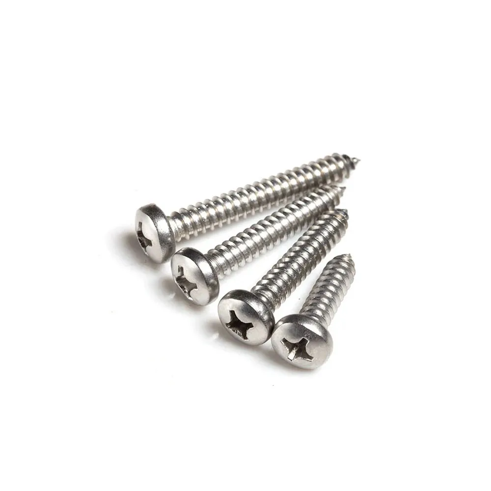 10/30/50PCS M3 M4 M5 M6 Phillips Flachkopf selbstschneidende Schraube Kreuzschlitz-Flachkopfschrauben 304 Edelstahl Holzschraube