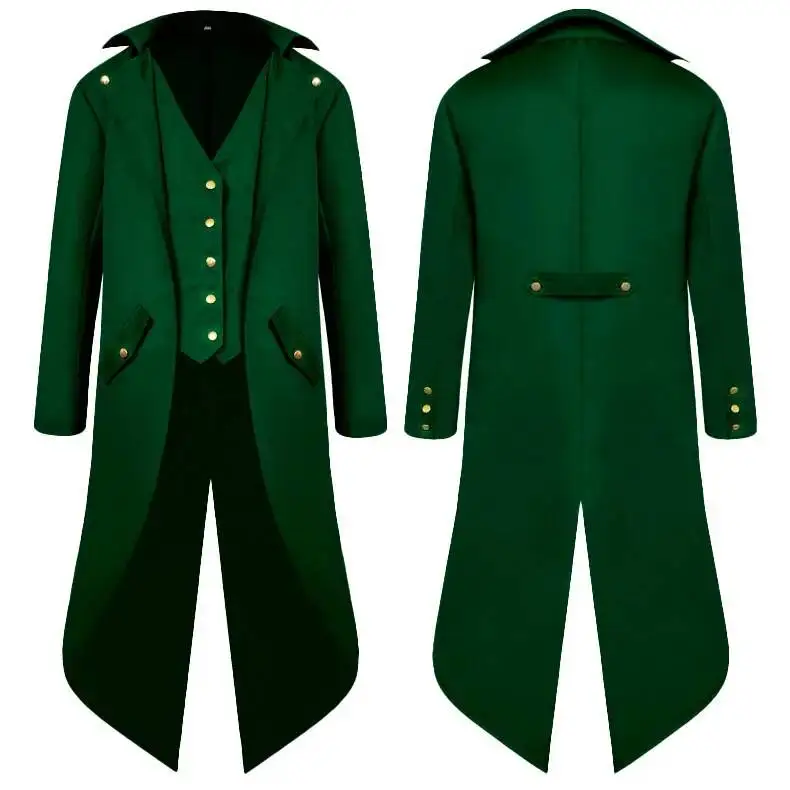 

Halloween Cosplay Costume Mens Kids Tailcoat Vintage Steampunk Gothic Jacket Plus Size