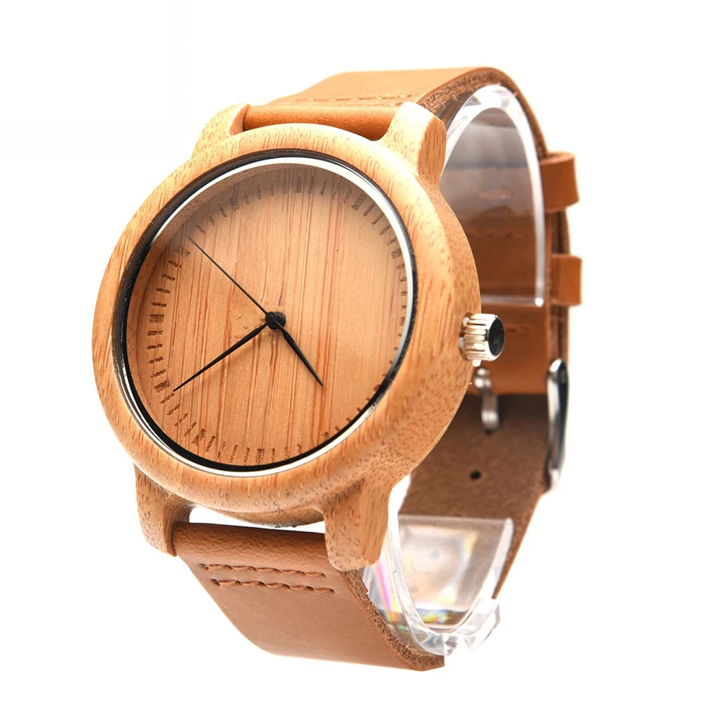 

1pc Bamboo Wood Watch For Men Strap Lightweight Durable Vintage Casual Wristwatch Chic Fashion Timepiece Business Daily