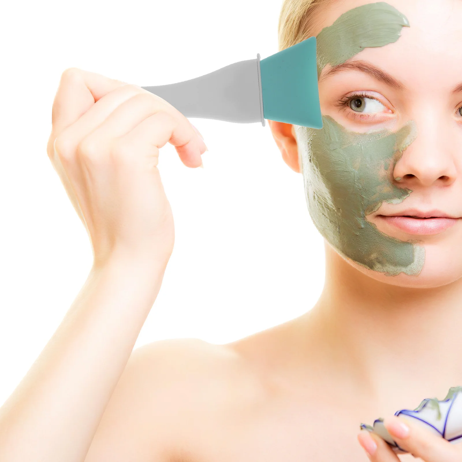 

3Sets Silicone Makeup Brushes Soft Replaceable Heads for Precise Application Body Lotion Facial Masks Eyeshadow Foundation