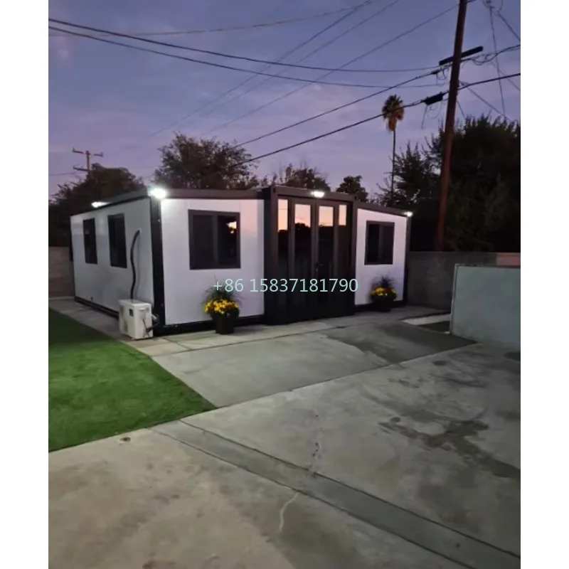 Double Wing Folding Container House Foldable Tiny Home Container Reinforced Steel Frame Dual-Wing System Fold Out Room for Spain