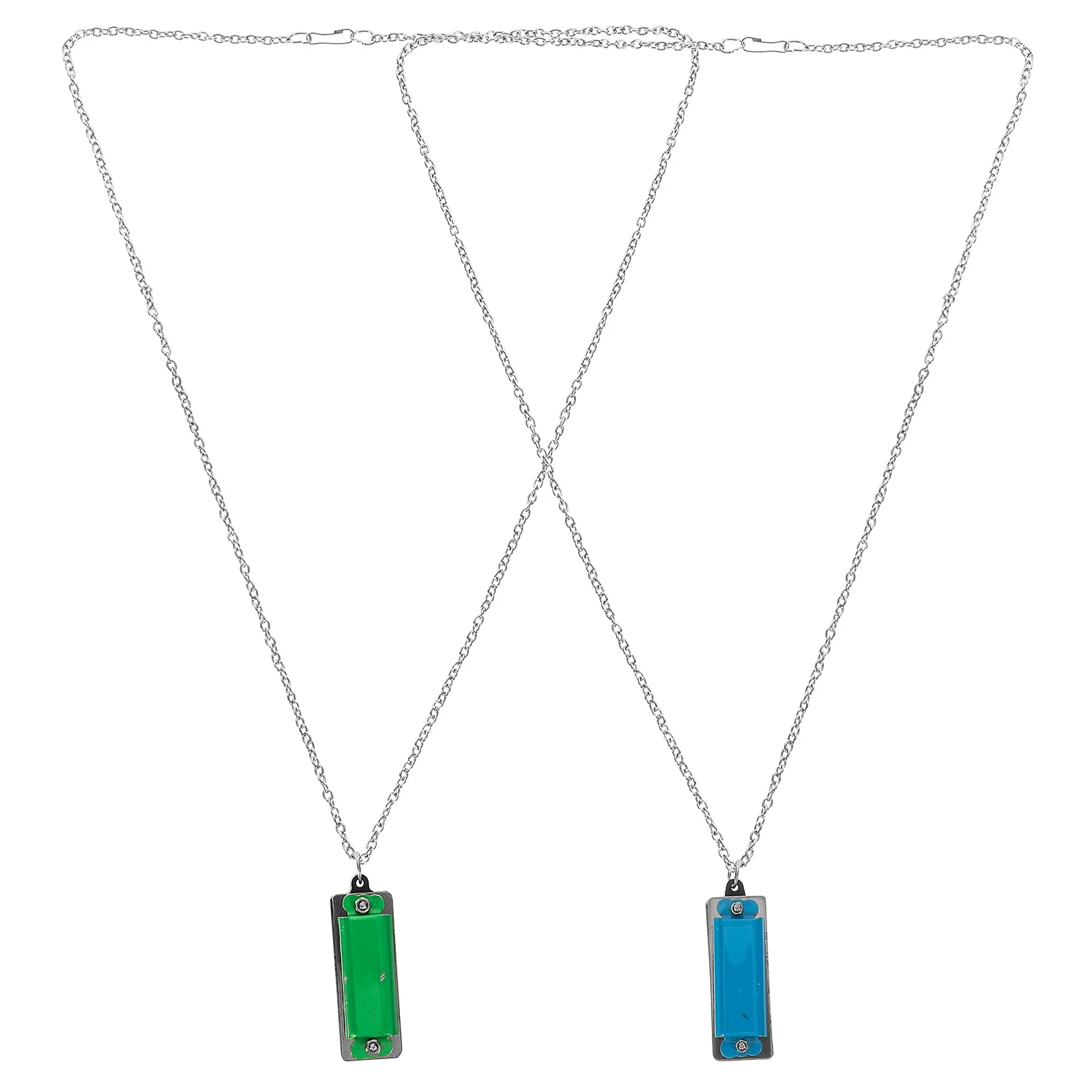 

2Pcs Mini Harmonica Necklace Kids 4-Holes 8-Tone Pendant Lightweight Musical Instrument Gift for Beginners Children Party