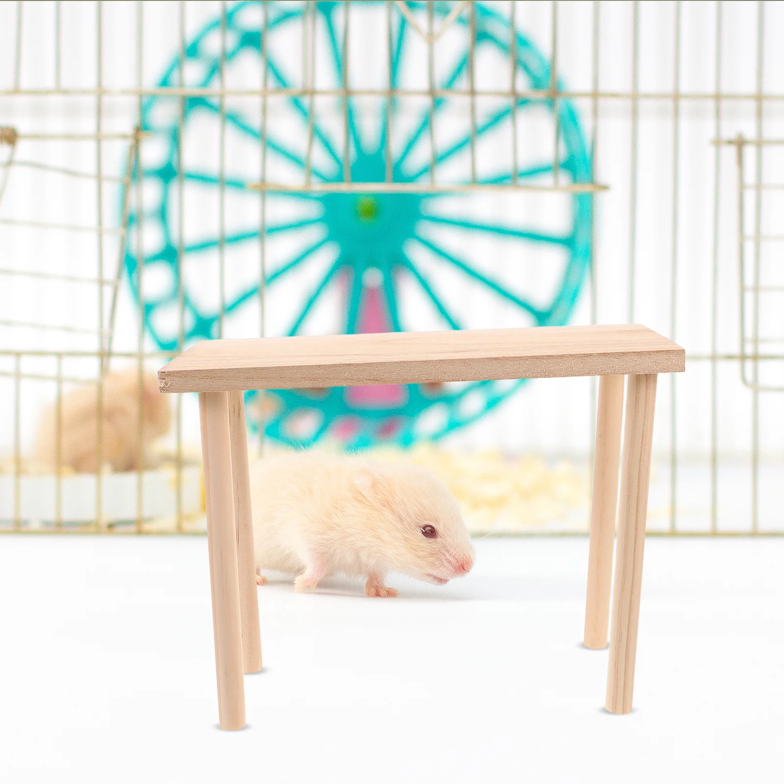 

Hamster Platform Tall Wooden Cage Play Area For Small Animals Activity Center Climbing Rest Spot Pet Enrichment Board