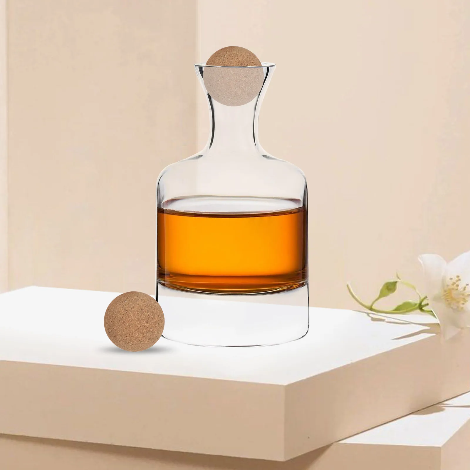 

2pcs Glass Bottle Cork Round Sealer Leakproof Bottle Accessories Decanter Stoppers Cork Ball Replacement Kitchen