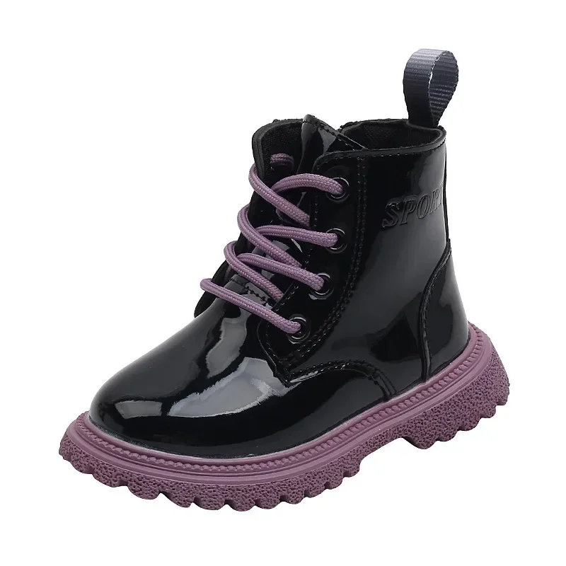 Nuovi stivali corti per bambini autunno inverno Boy Girl PU Sneakers in pelle scarpe calde Toddlers Fashion Soft antiscivolo Baby Kid Snow Boot