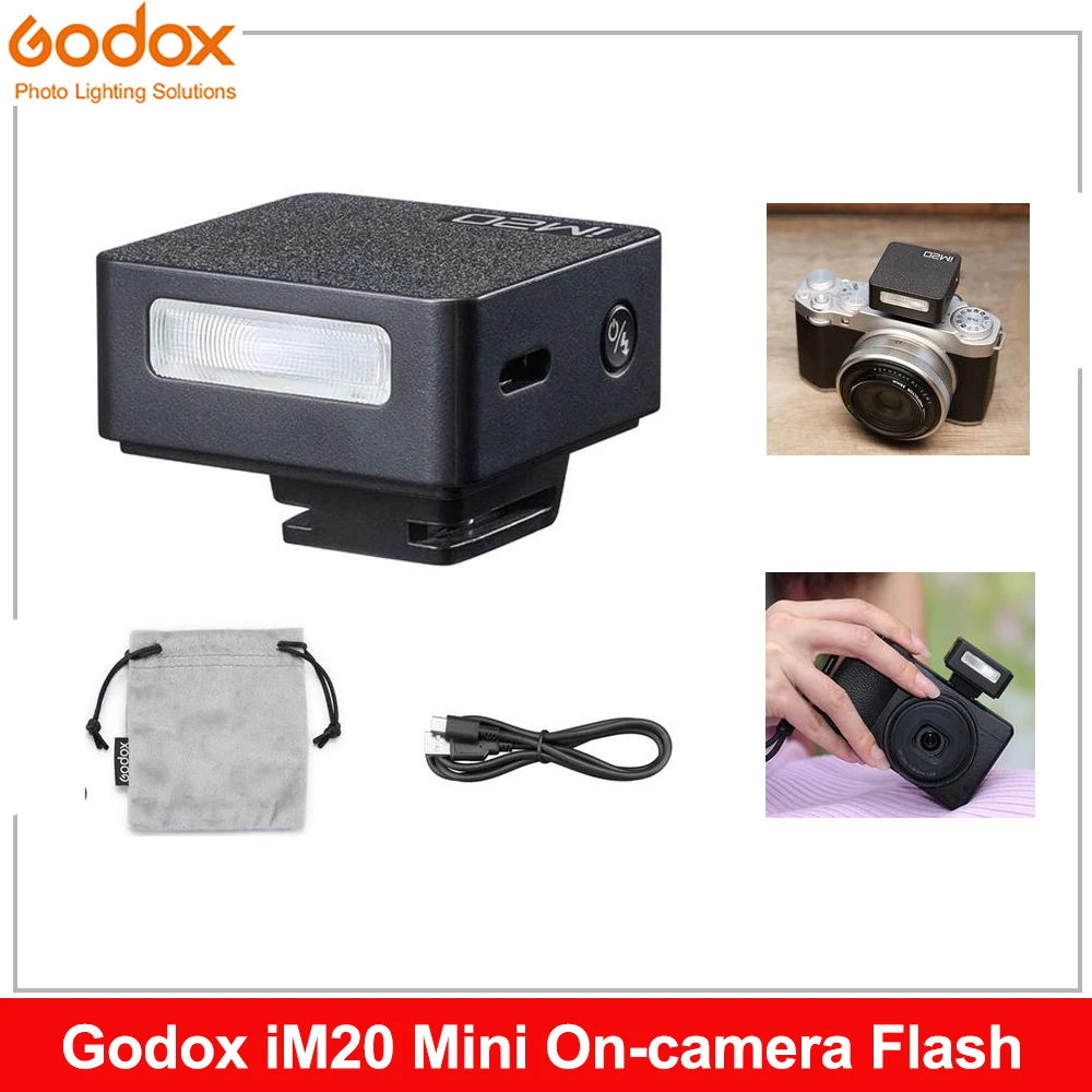 Godox IM20 Mini Flash Manual Flash for Various Camera Models 5 Output Levels of Power Universal Hot Shoe Mount