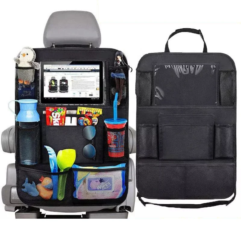 

Оксфордский органайзер на заднее сиденье автомобиля с карманом для хранения и держателем для планшета с сенсорным экраном, удобная сумка на заднее сиденье из полипропилена