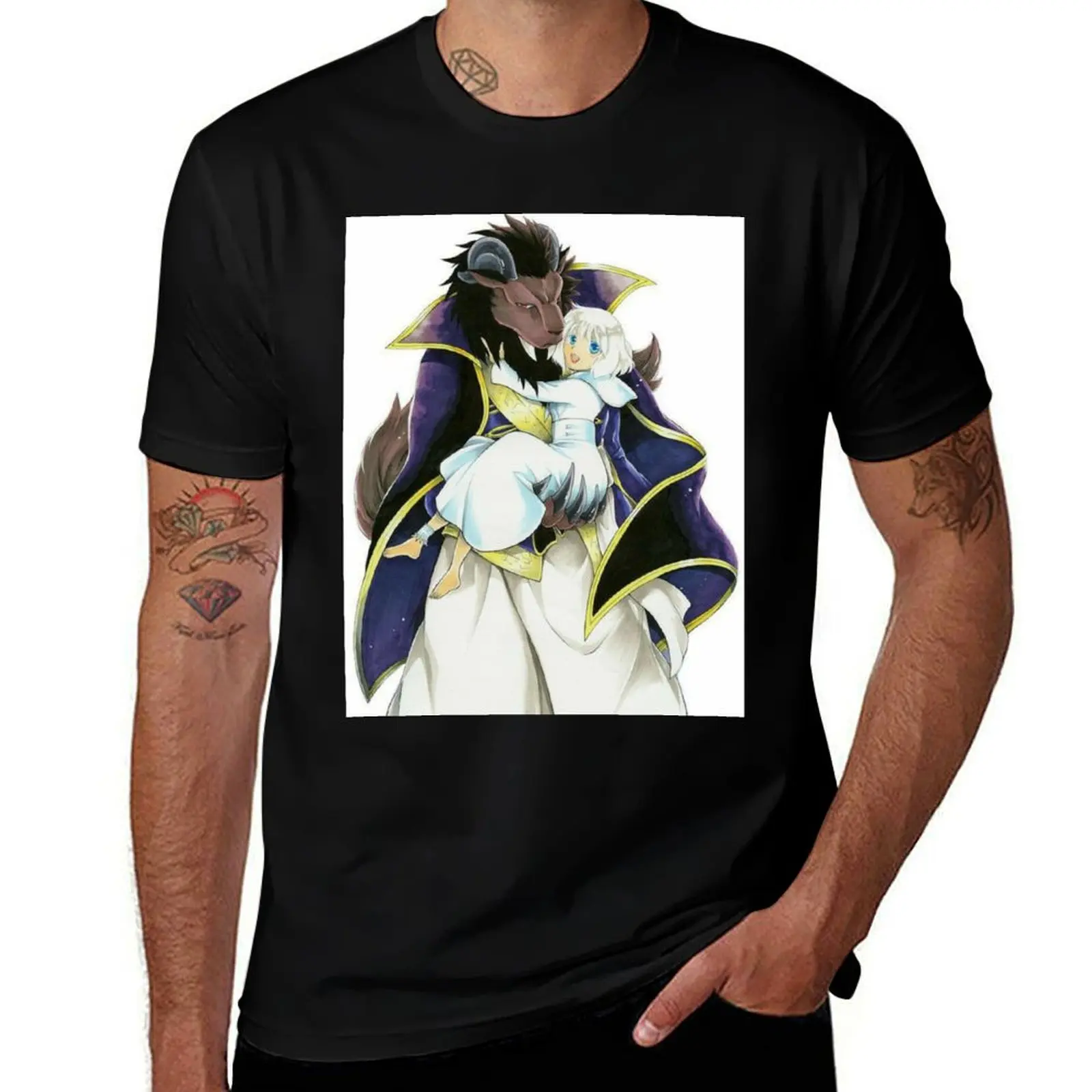 Camiseta de trabajo para mecánico con estampado de la princesa sacrificada y el rey de las bestias