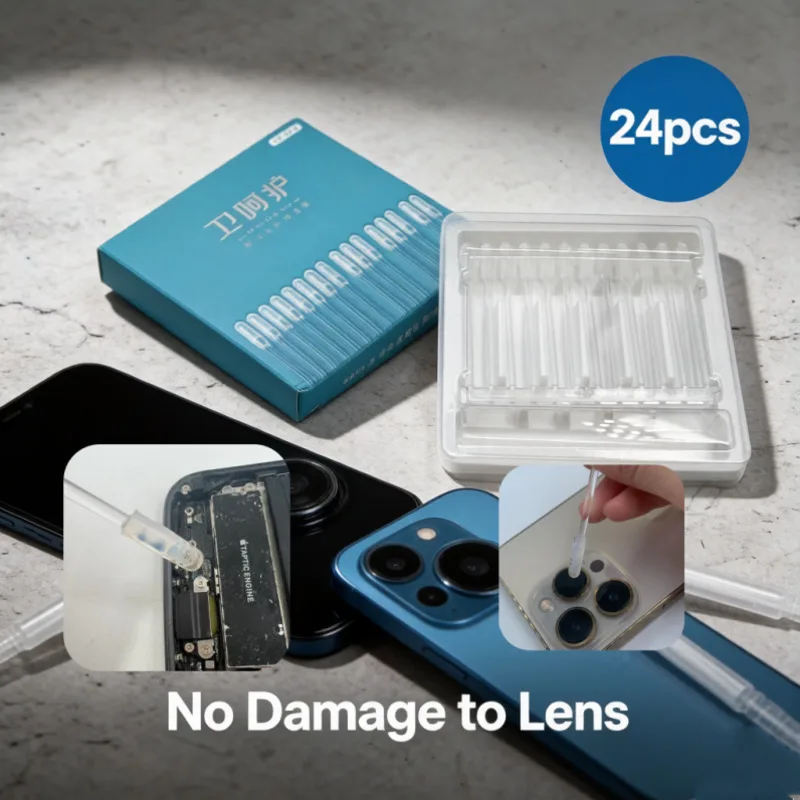 24 Pack Phone Camera Lens Cleaner Gel Kit Cleaning Swabs for Smartphone Drone Camera Protects Lens Coating Chip from Damage Tool