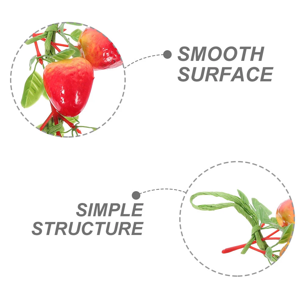 

3 Pcs Simulated Strawberry Skewers Artificial Fruit Garland Decorative Hanging Ornaments Party Home Photography Props Reusable