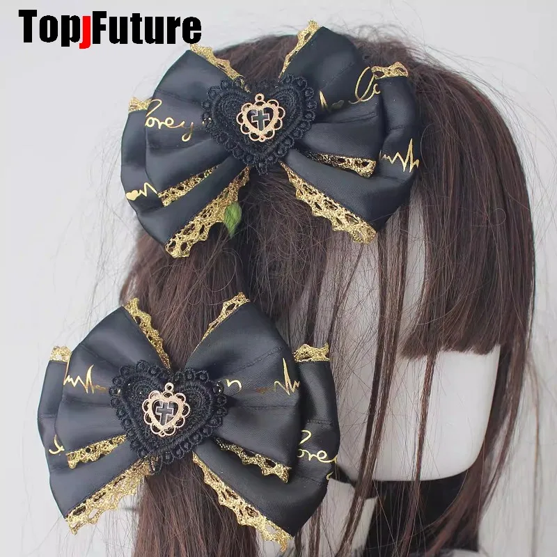 Black Gold Luxury Headwear Spike Lolita Y2K girl Gothic Punk Harajuku feather Small hat elegant Hairpins Collar Bag Wristband - view 4