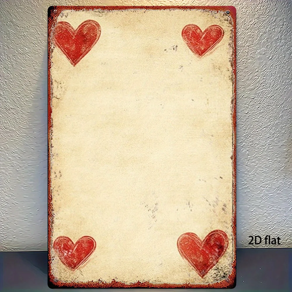 2D Flat, 1pc, Metal Sign, Vintage Heart-Shaped Frame Iron Art Painting, 8X12 Inches (20X30 Cm) Rustic Iron Wall Art, Perfect for