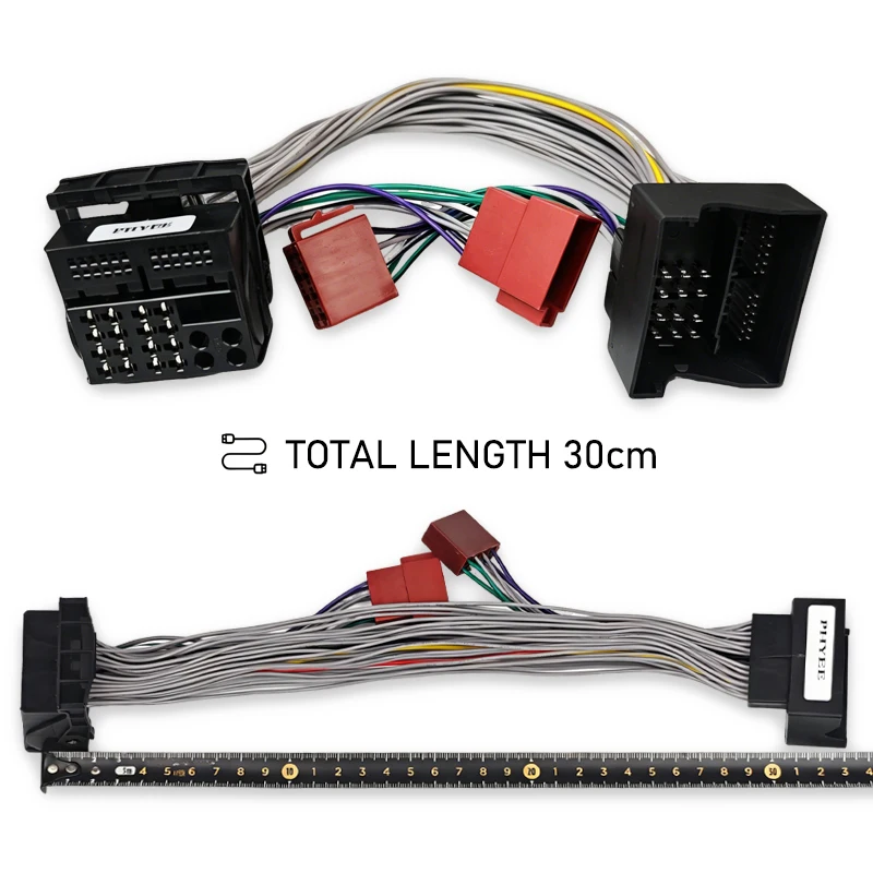 Quadlock 40-Pin T-Harness ISO Cable Adapter for DSP Amplifier, SOT Lead for BMW E90, Mercedes W204, Ford, VW Audi Skoda Seat PQ