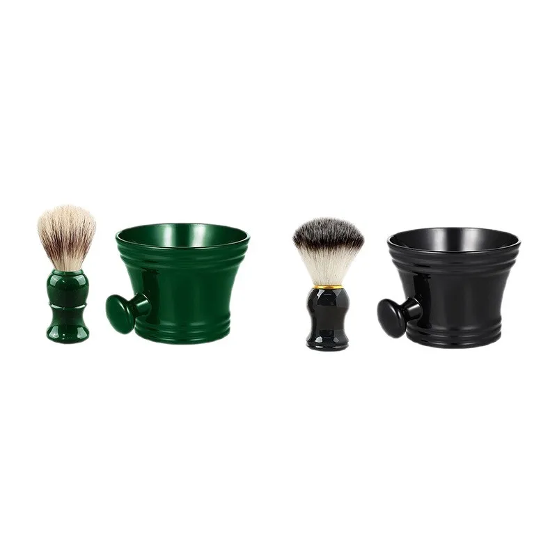 Plastic Shaving Brush Bowl Set Beard Care Soap Foam Mug Bowl With Handle Facial Bristle Hair Salon Barber Soap Foam Shave Men