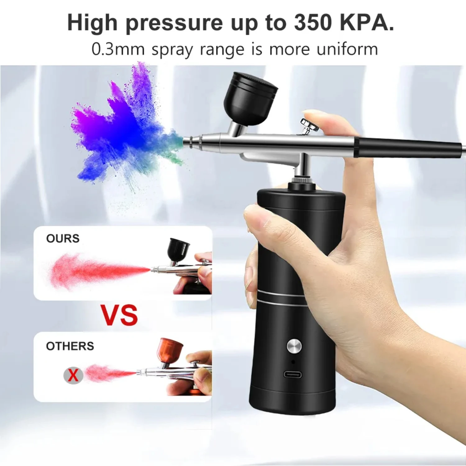 7.4v Mini Airbrush Nail Compressor for DIY Manicures - Portable and Convenient for On-the-Go Beauty Artists - Ideal for Nail Art