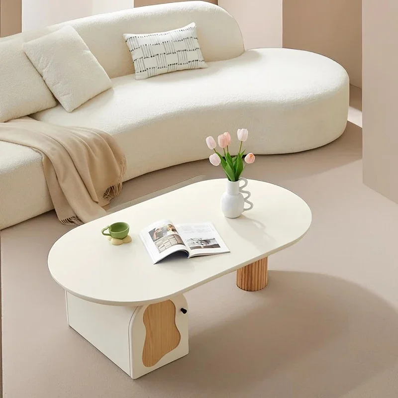 Designer Modern Refrigerator Coffee Table Free Shipping Japanese Stone Korea Side Table Oval Marble Mueble Salon Home Furniture