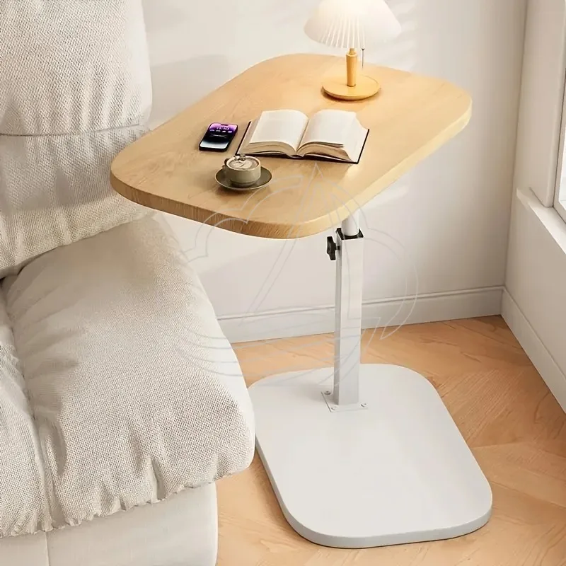 Portable Height Adjustable Table Wooden Top Multifunctional Side Table for Home Office & Outdoor