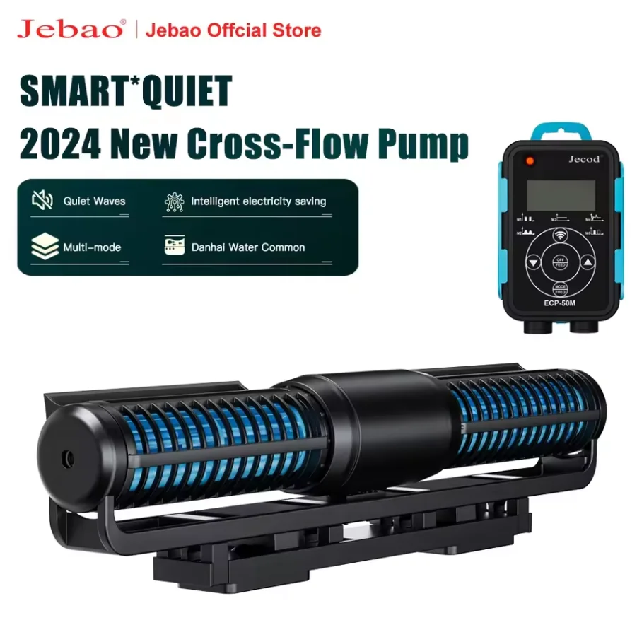 

Jebao Jecod Smart Cross-flow Pump ECP WIFI Fish Tank Aquarium Water Pump External LCD Controller Remote Reef Tank Power Saving