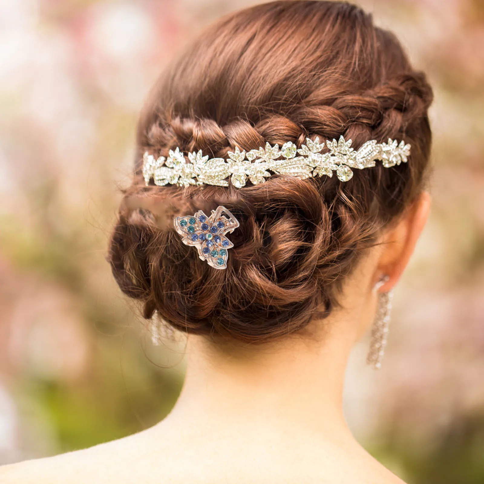 

6 шт., заколки для волос со стразами и кристаллами, металлические заколки для волос с маленькой челюстью для женщин, дизайн в виде сердца с бантом, стильные аксессуары для волос, массивные