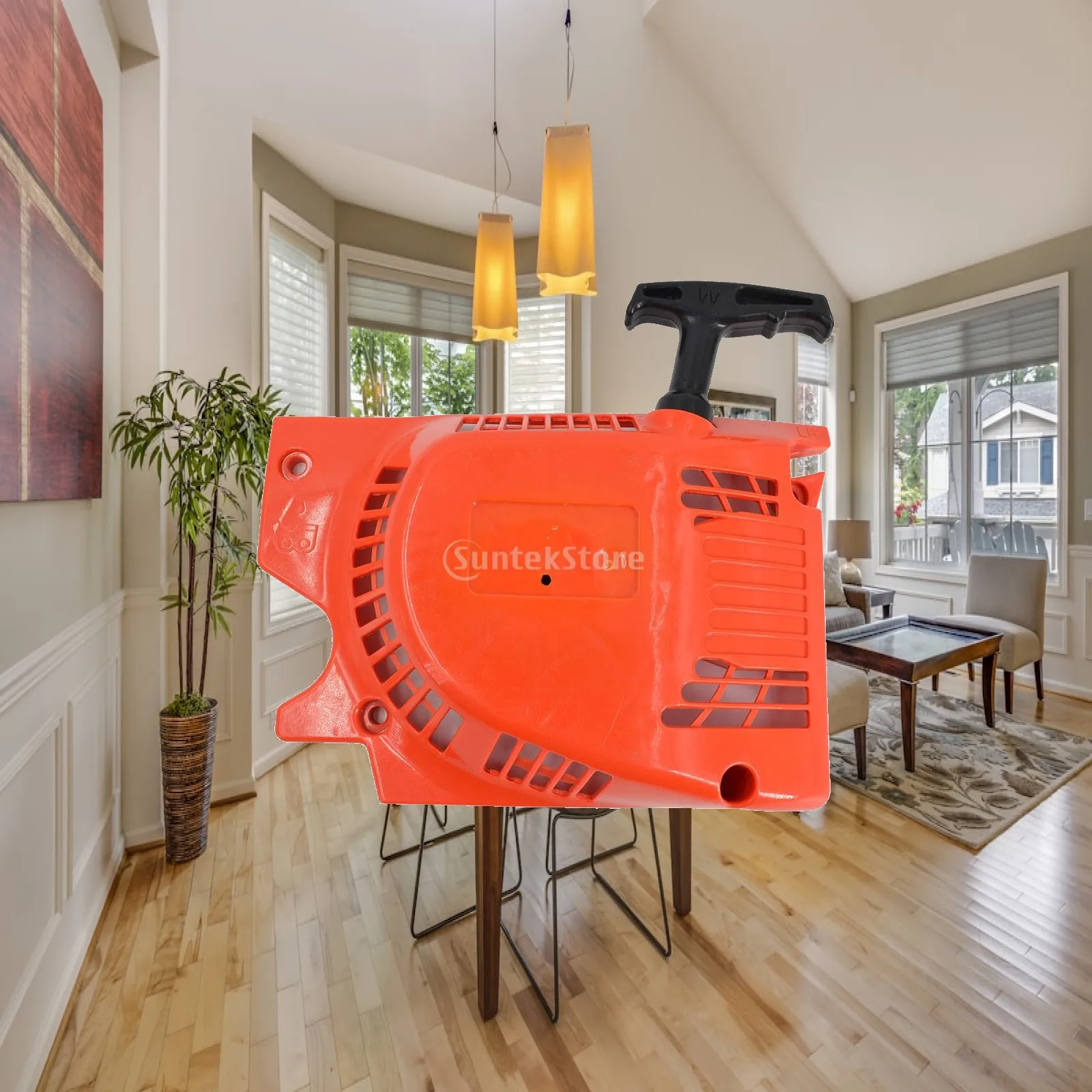 Chainsaw Recoil Starter Pull Start Unit with Air Filter Cover Spare Parts Orange Nylon for 4500 5200 5800 45 52cc 58cc Use